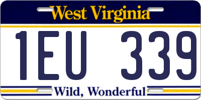 WV license plate 1EU339