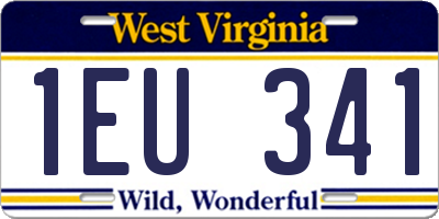 WV license plate 1EU341