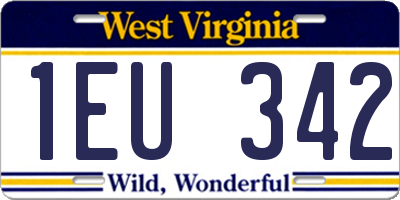 WV license plate 1EU342