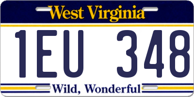 WV license plate 1EU348