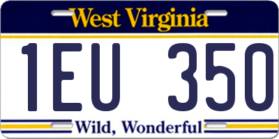 WV license plate 1EU350
