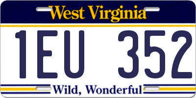 WV license plate 1EU352