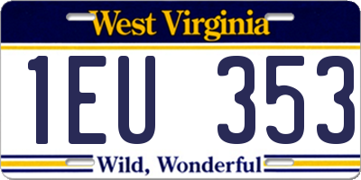 WV license plate 1EU353