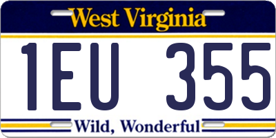 WV license plate 1EU355