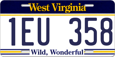 WV license plate 1EU358