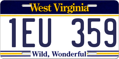 WV license plate 1EU359