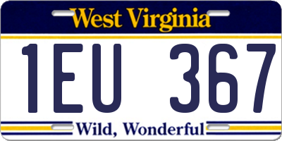 WV license plate 1EU367