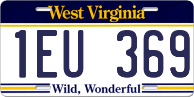 WV license plate 1EU369