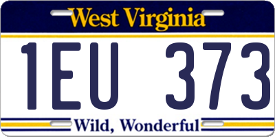 WV license plate 1EU373