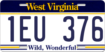 WV license plate 1EU376