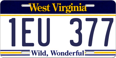 WV license plate 1EU377