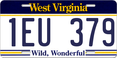 WV license plate 1EU379