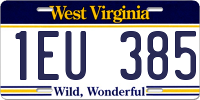 WV license plate 1EU385