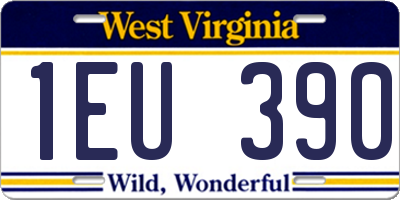 WV license plate 1EU390