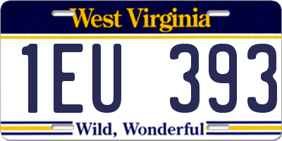 WV license plate 1EU393
