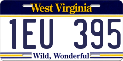 WV license plate 1EU395