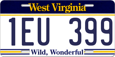 WV license plate 1EU399