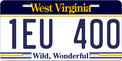 WV license plate 1EU400