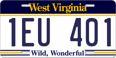 WV license plate 1EU401
