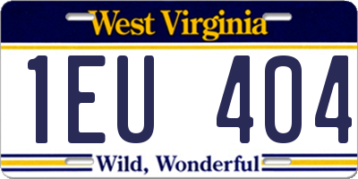 WV license plate 1EU404