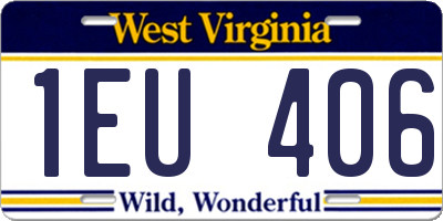 WV license plate 1EU406