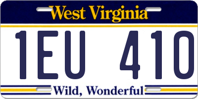 WV license plate 1EU410