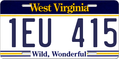 WV license plate 1EU415
