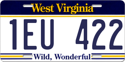 WV license plate 1EU422