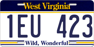 WV license plate 1EU423