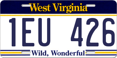 WV license plate 1EU426