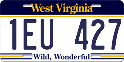 WV license plate 1EU427