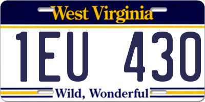 WV license plate 1EU430