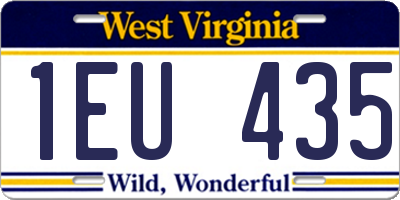 WV license plate 1EU435
