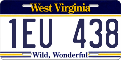 WV license plate 1EU438