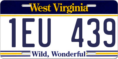 WV license plate 1EU439