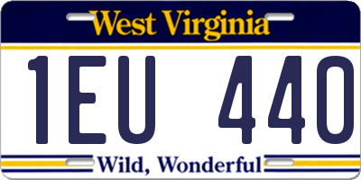 WV license plate 1EU440