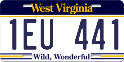 WV license plate 1EU441