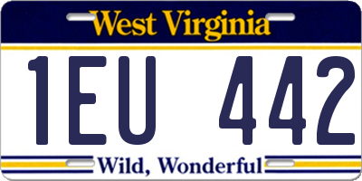 WV license plate 1EU442