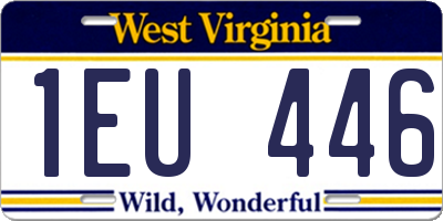 WV license plate 1EU446