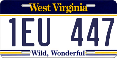 WV license plate 1EU447