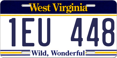 WV license plate 1EU448