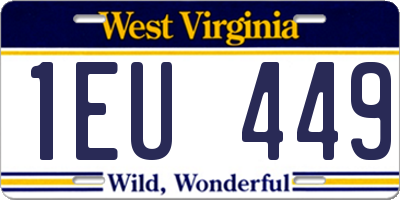 WV license plate 1EU449