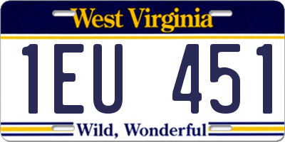 WV license plate 1EU451