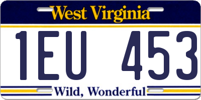WV license plate 1EU453