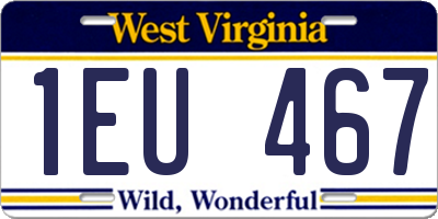 WV license plate 1EU467