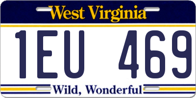 WV license plate 1EU469