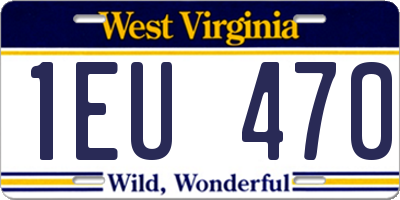 WV license plate 1EU470