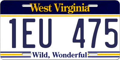 WV license plate 1EU475