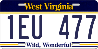 WV license plate 1EU477
