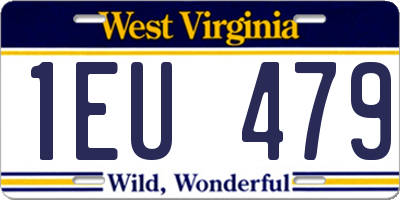 WV license plate 1EU479